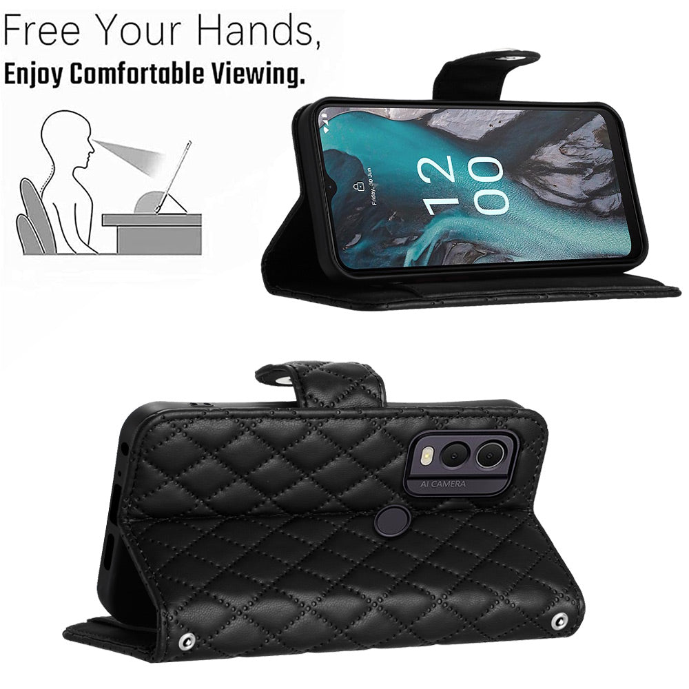 YB Imprinting Series-8 for Nokia C22 Leather Case with Hand Strap Wallet 7 Card Slots Cover YB Imprinting Series-8 for Nokia C22 Leather Case with Hand Strap Wallet 7 Card Slots Cover